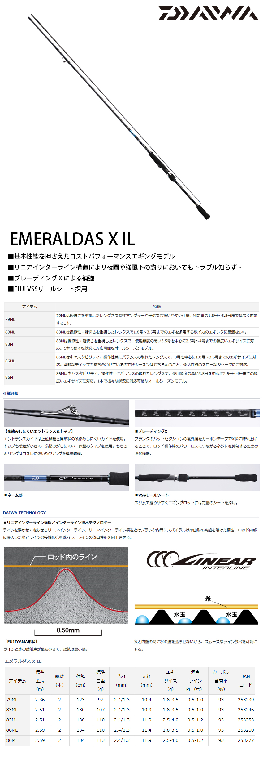 Daiwa Emeraldas X Il 83m 中通軟絲竿 漁拓釣具官方線上購物平台