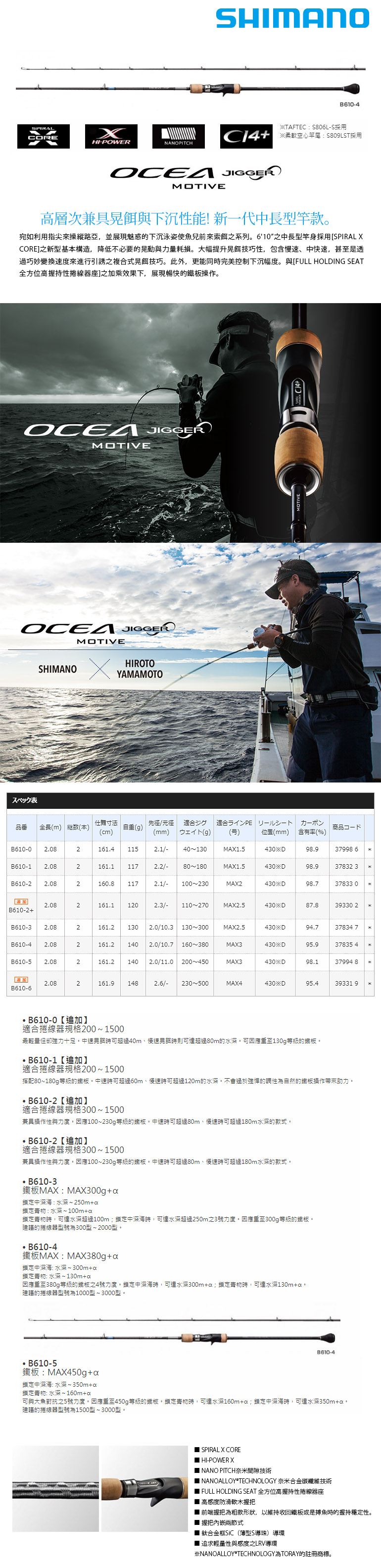 SHIMANO 17 OCEA JIGGER INFINITY MOTIVE B610-4 [船釣路亞竿