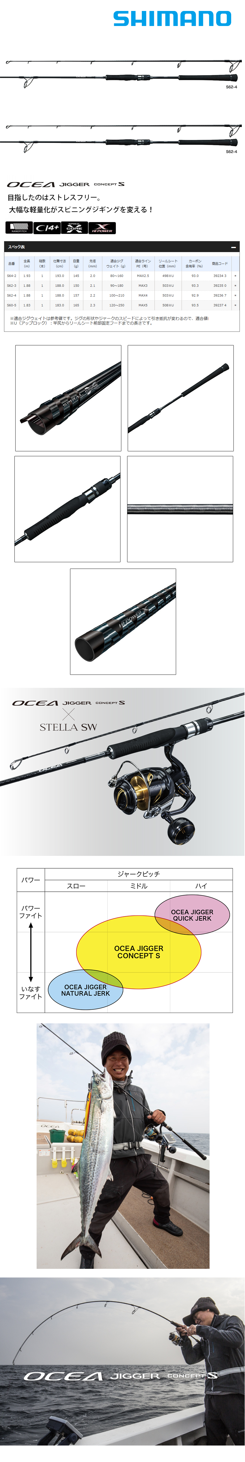 SHIMANO OCEA JIGGER CONCEPT S62-3 [船釣鐵板竿] - 漁拓釣具官方線上