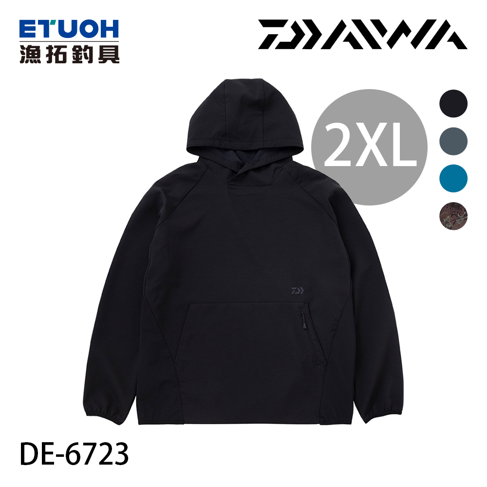 DAIWA DE-6723 黑 #2XL [長袖帽T]