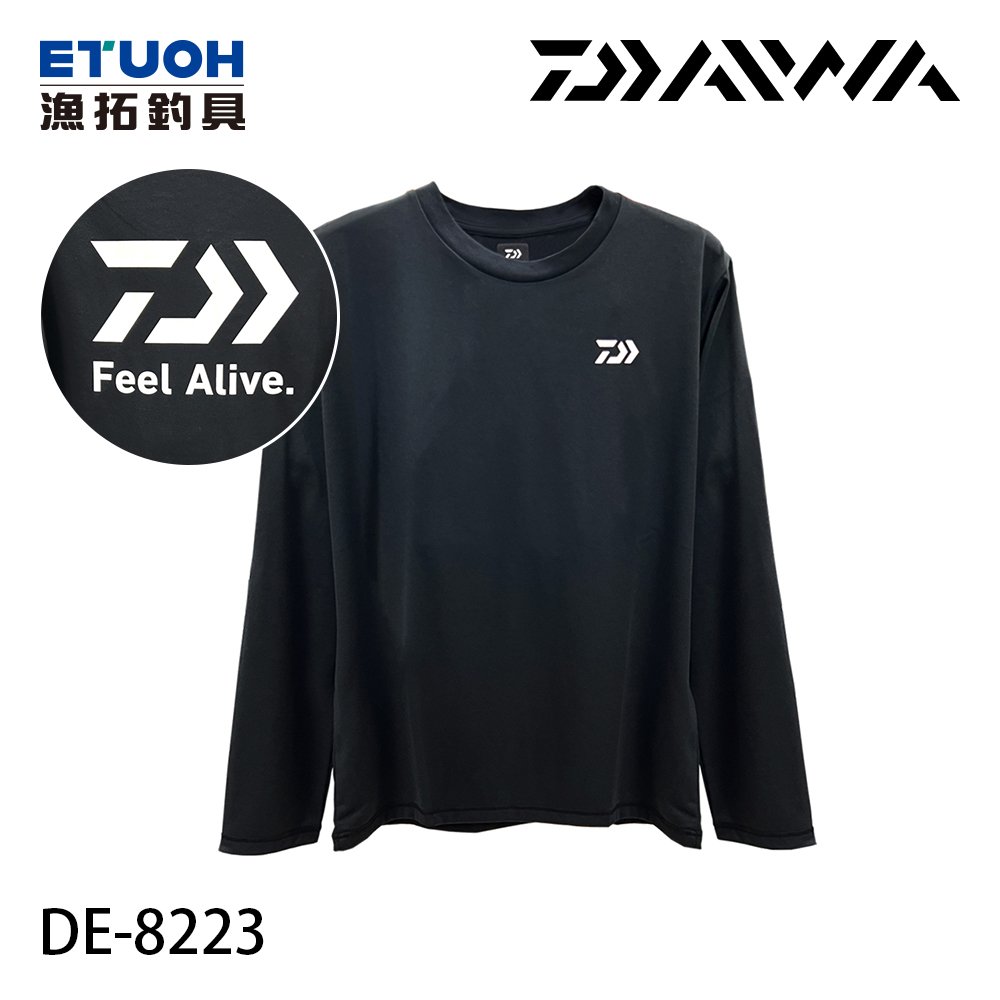 DAIWA DE-8223 T-SHIRT 黑 [長袖機能T恤] [吸汗速乾]