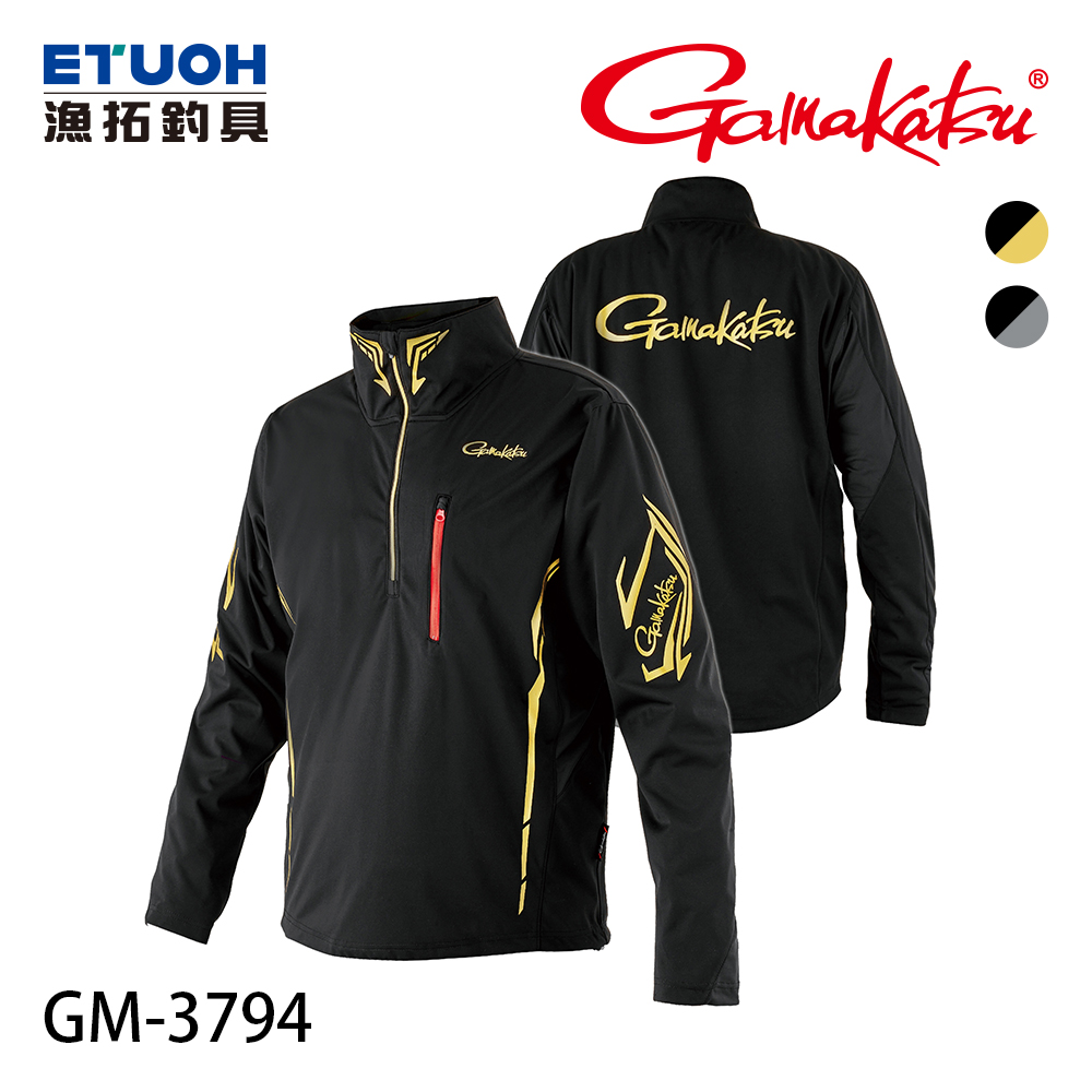 GAMAKATSU  GM-3794 長袖上衣 (黑/金)