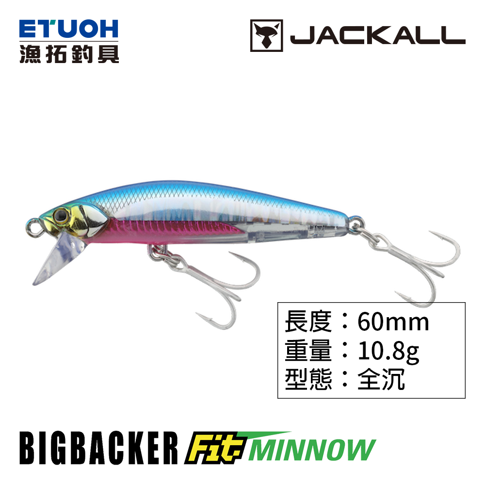 JACKALL BIG BACKER FIT MINNOW 60 [路亞硬餌]