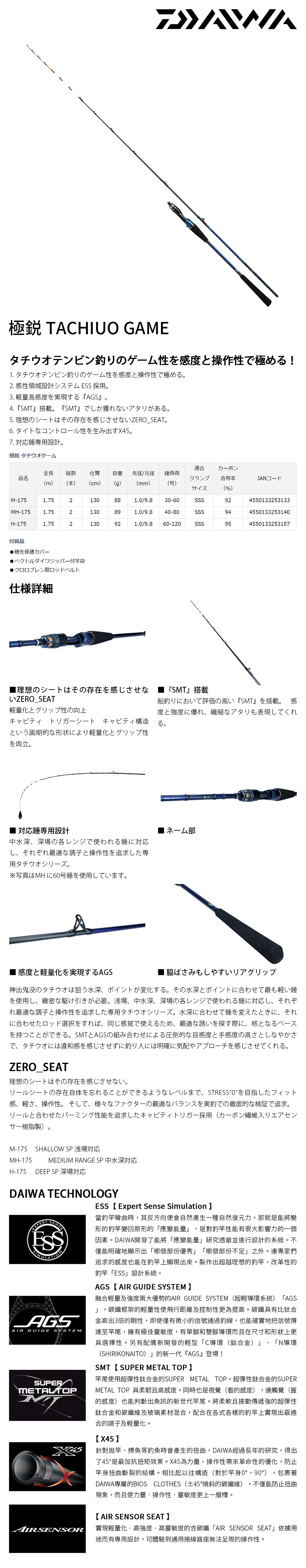 美品］極鋭タチウオゲー MH-175 5回程度使用➕少しサブロッド持