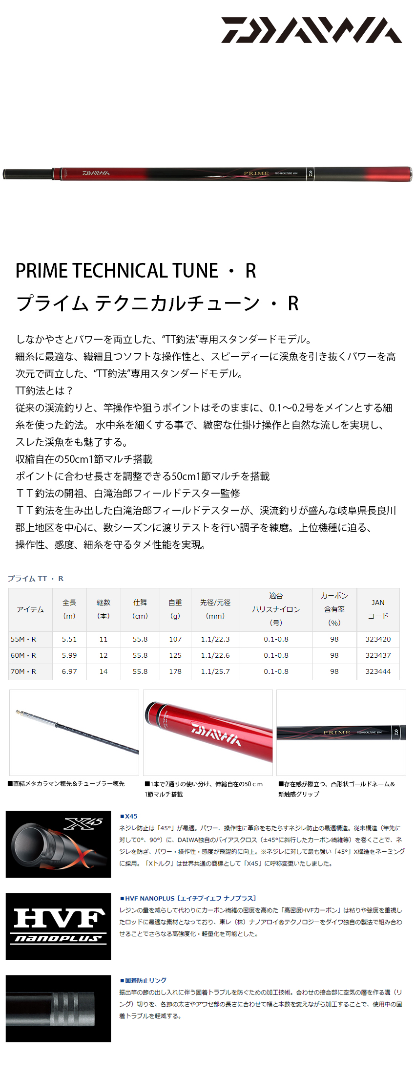DAIWA PRIME TECHNICAL TUNE 70M R 溪流竿
