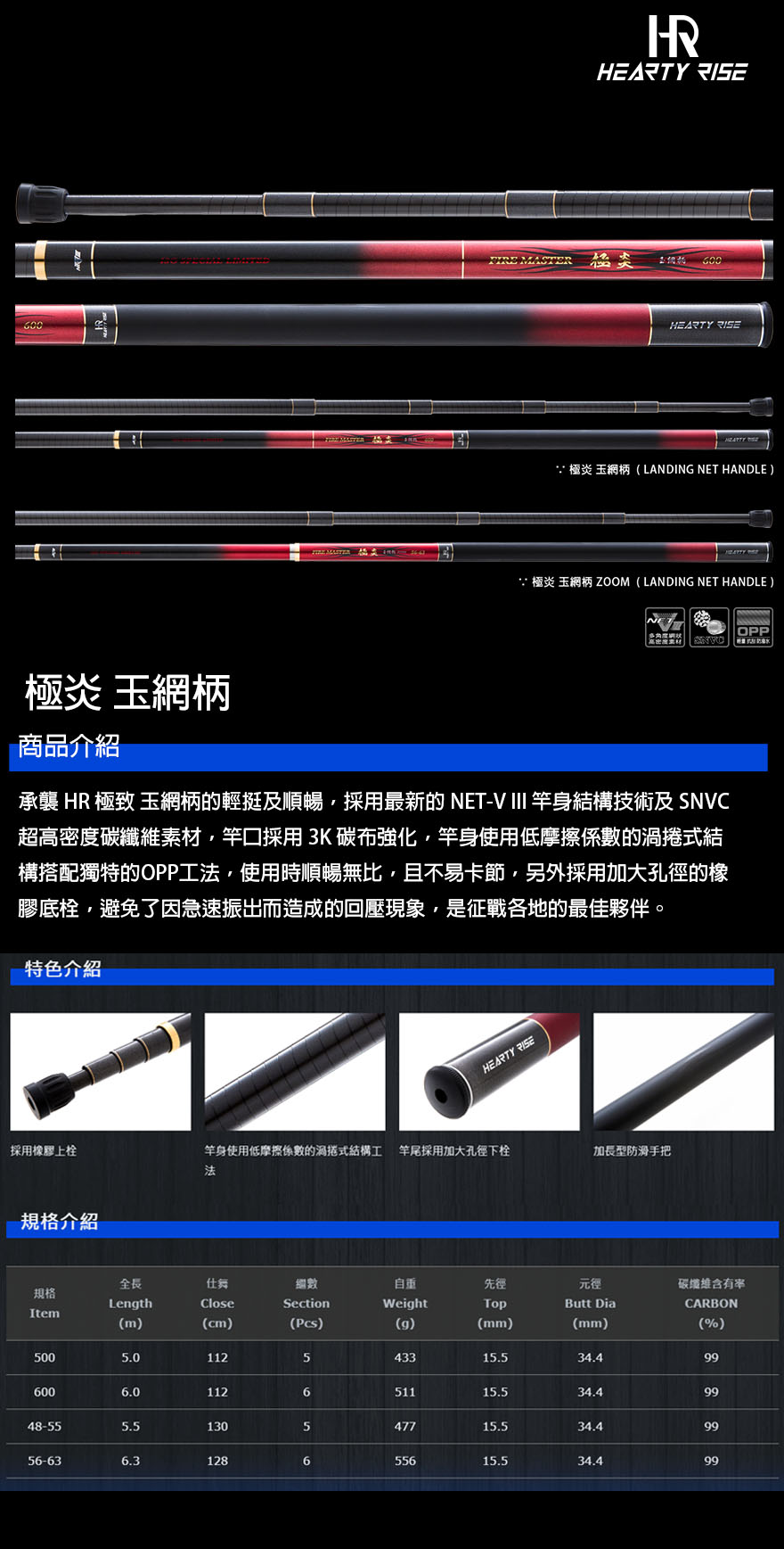 漁拓釣具hr Fire Master 極炎500 玉網柄 Pchome 商店街
